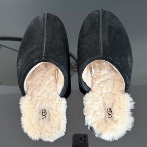 UGG Black Slippers with Cream Lining